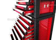लाल 11 दराज 27 इंच उपकरण कैबिनेट उपकरण बॉक्स पहियों पर